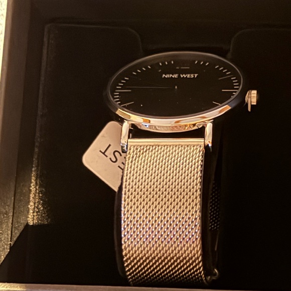 Nine West Men's Watch with Black Dial and Silver Band - Picture 4 of 4